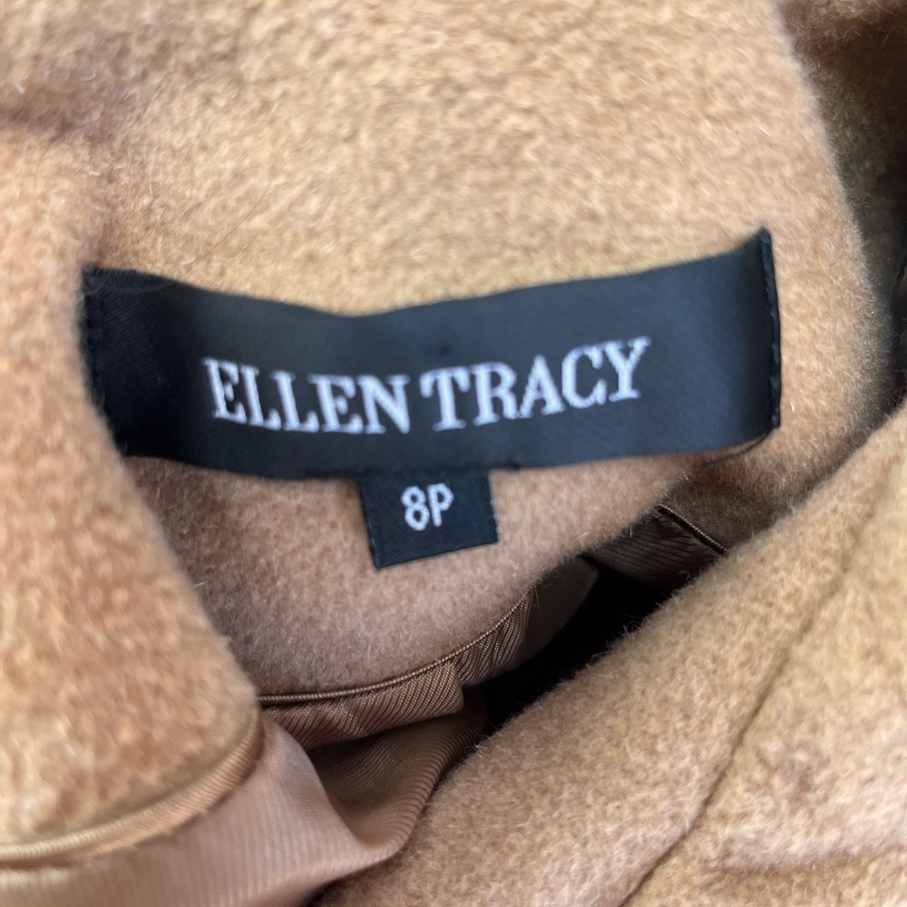 Ellen Tracy Camel Button-Front Wool‎ Pea Coat - Picture 7 of 10